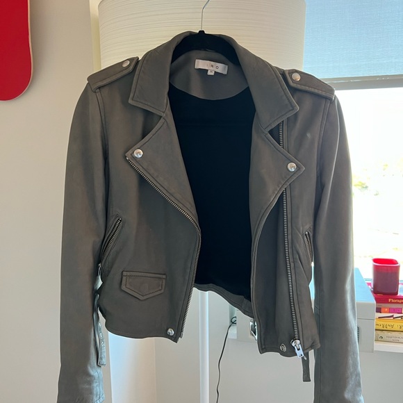 IRO - Asheville Leather Jacket - Gray - Picture 2 of 4